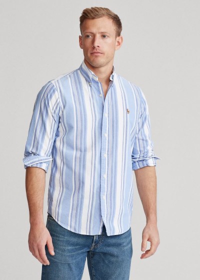 Camisa Polo Ralph Lauren Hombre Azules - Classic Fit Striped - RLUKO4712